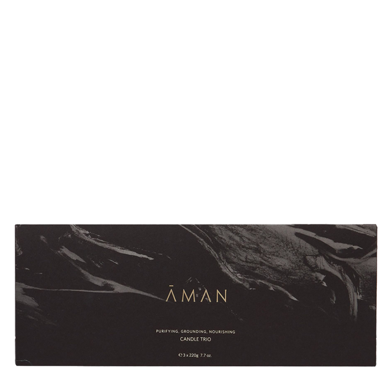 AMAN Spa Candle Trio 3x220g BSAM0004CANS250 5056615562483 Aromatherapie,cadeauset,Cadeausets,Categorie_Aromatherapie,Categorie_Parfumkaarsen,Collectie_Grounding,Geurkaarsen,Gifts,Interieur,Merk_Aman Skincare,Parfumfamilie_Floral,Parfumfamilie_Spicy,Parfum
