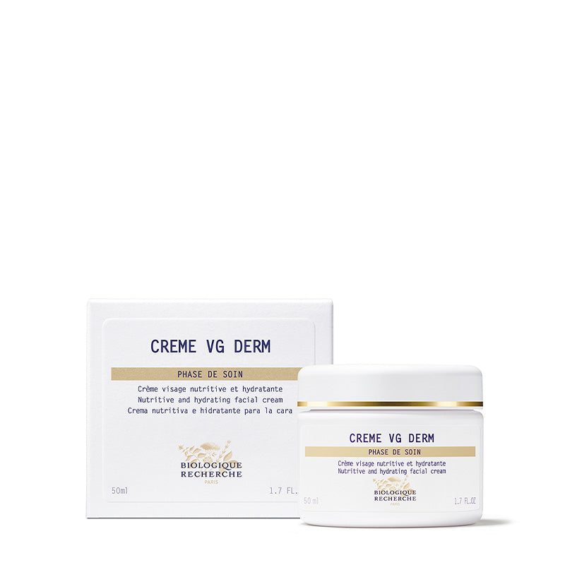 Crème VG Derm van Biologique Recherche, rijke hydraterende gezichtscrème in een verpakking.