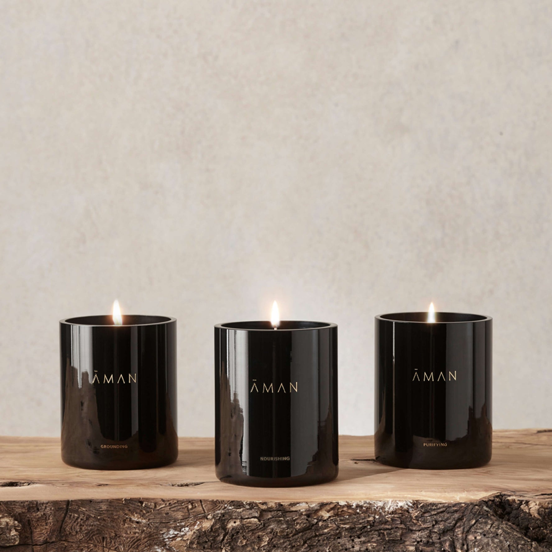 AMAN Mini Spa Candle Trio 3x 60g BSAM0005CANS60 5056615563565 Cadeaus,Interieur,Parfumkaarsen,Sets,Thuis AMAN Candles RETREAT