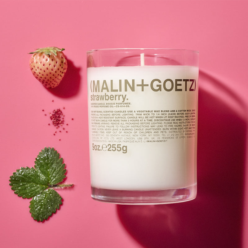(MALIN+GOETZ) Strawberry Candle 255g CS-614-09 850036185888 Interieur,Lifestyle,Parfumkaarsen,Thuis Malin+Goetz Candles RETREAT