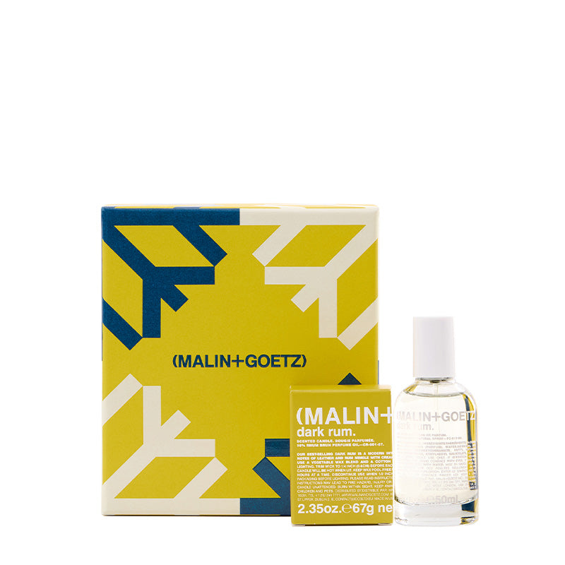 Malin+Goetz Thats the spirit | dark rum scented candle + dark rum eau de parfum | RETREAT | CRF-SET-25 | 850056040655