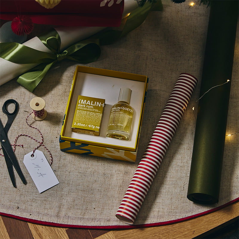 Malin+Goetz Thats the spirit | dark rum scented candle + dark rum eau de parfum | RETREAT | CRF-SET-25 | 850056040655