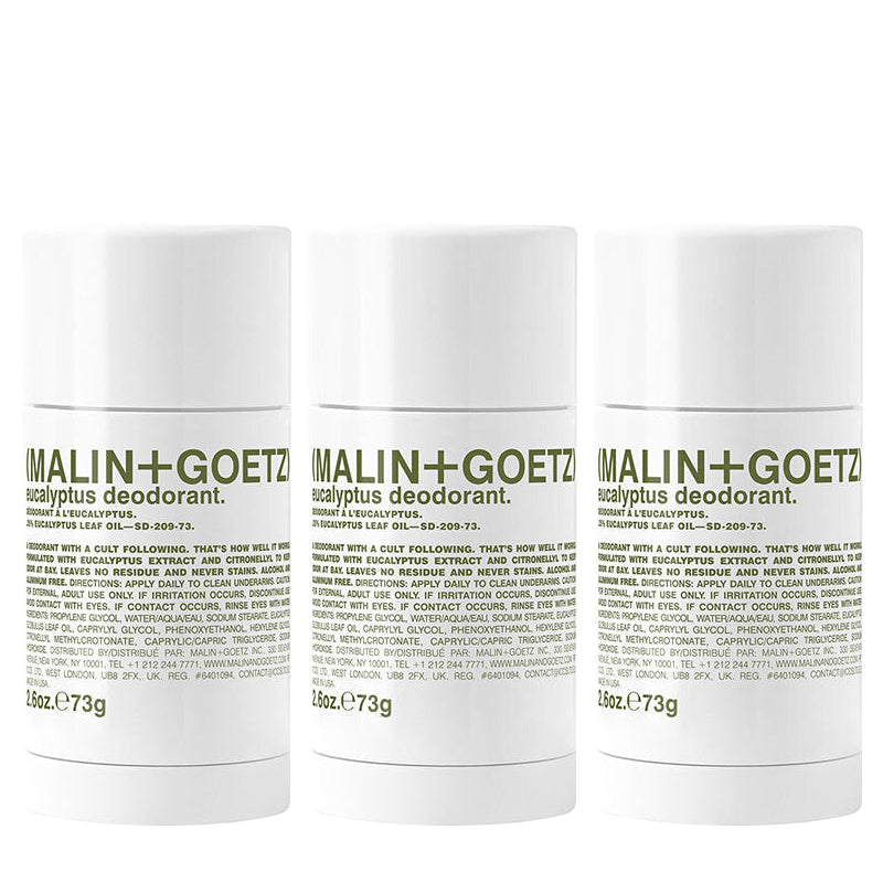 (MALIN+GOETZ) Eucalyptus Deodorant 3x73g XXXSD-209-73-3 85002655888888 Deodorant,Huidverzorging,Lichaam,Stick Malin+Goetz Deodorants RETREAT