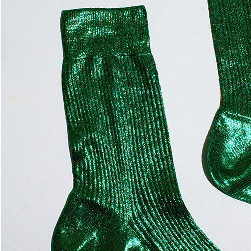 Laminated Socks Forest Green