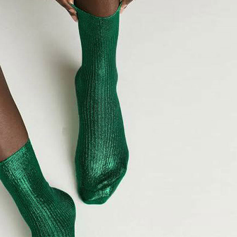 Laminated Socks Forest Green