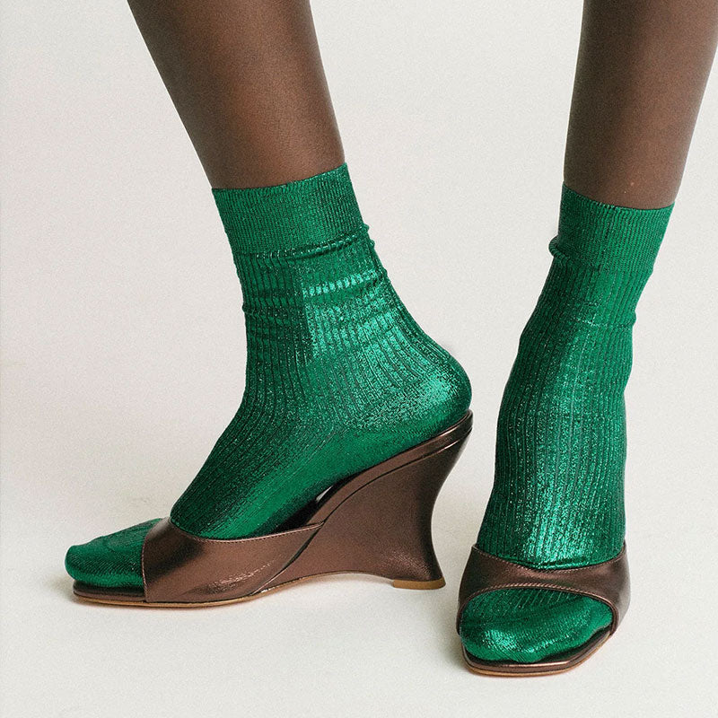 Laminated Socks Forest Green