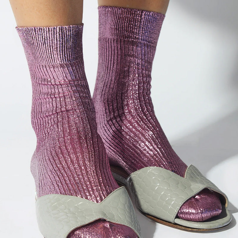 Laminated Socks Bordeaux