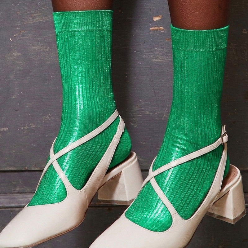 Laminated Socks Emerald